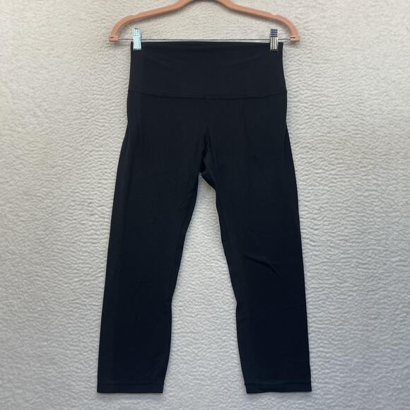 Lululemon Leggings Womens 8 Black Align Crop 21 Nulu High Rise Gym Yoga Workout - Picture 1 of 9